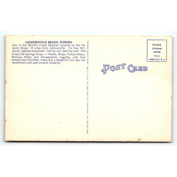 Postcard Jacksonville Beach Florida World's Finest Beach Sunset Ferris Wheel - Picture 2 of 2